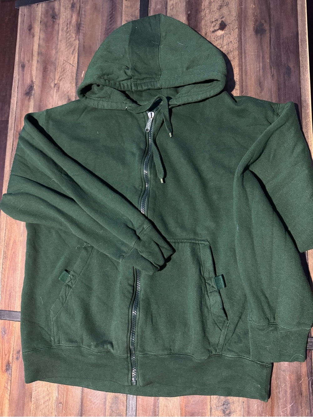 Cargo Dark Green Full-Zip Hooded Sweater
